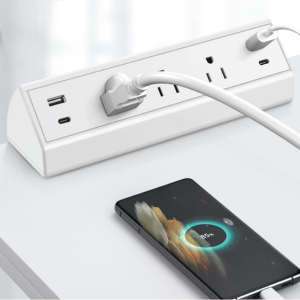 3 Outlets & 4 USB Ports Desk Clamp Power Strip