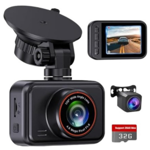 2.5K Front 1080P Rear Dual Dash Cam w/Night Vision & 32GB Card