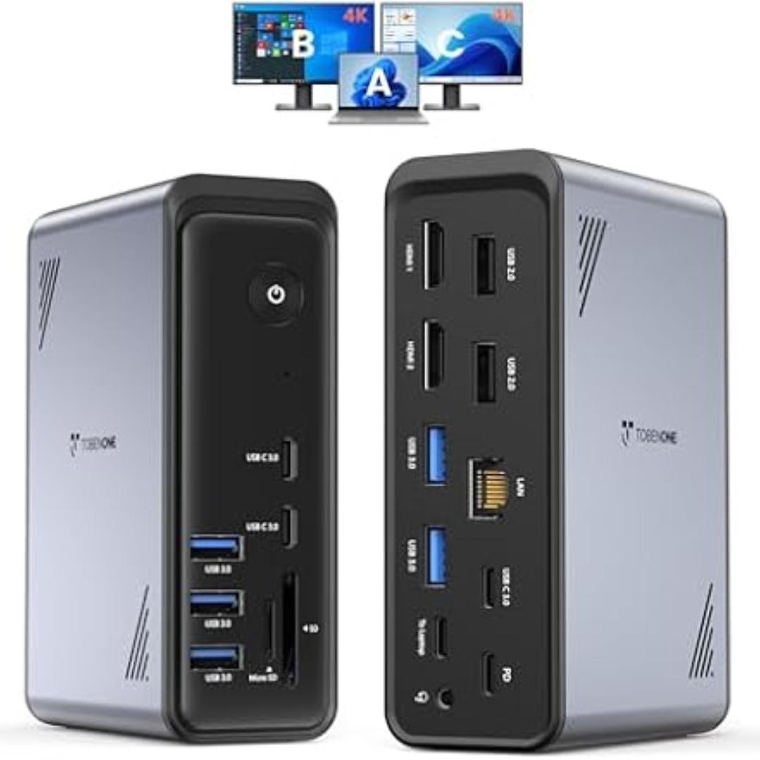 TobenONE 19-Port USB-C Laptop Docking Station