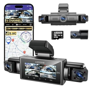 4Ch  360° Dual 5G Dash Cam w/GPS & Voice Control