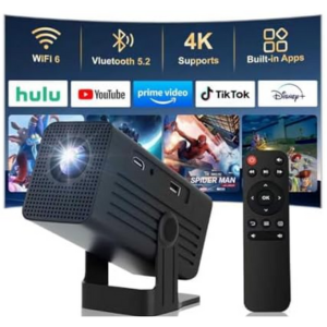 Polaring 1080 Mini Projector w/WiFi & Bluetooth