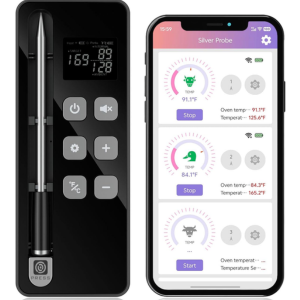 Smart WiFi Bluetooth Meat Thermometer w/App