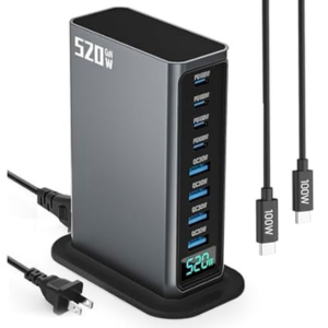 8-Ports GaN 520W USB C Charging Station