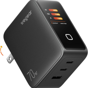 Wegear 70W GaN 3-Port USB Smart Display Charger