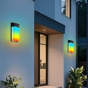 2-Pack Smart Outdoor RGBWW LED Porch Wall Light