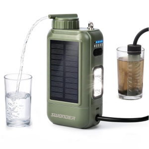 Camping 4-Stage Solar Water Filter w/5200mAh Battery