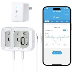 GoveeLife 2-Pack WiFi Refrigerator Thermometer w/Alarm & App