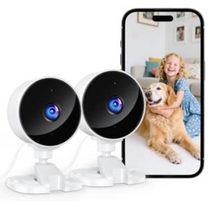 2-Pack 2-Way Security Camera w/Night Vision & App