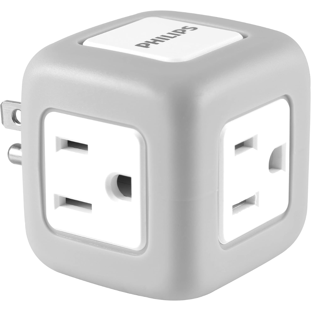 Philips 3-Outlet Grounded Cube Tap w/ Surge Protection