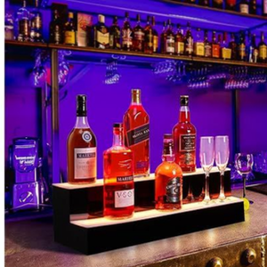 2-Tier LED Lighted Liquor Bottle Display w/App