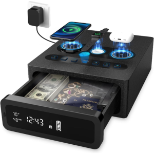 Biometric Gun Safe w/3-in-1 Wireless Charging Station