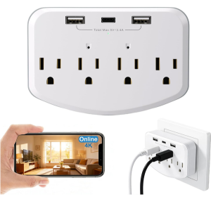 WiFi Wall Outlet HD Spy Camera w/Motion Detection