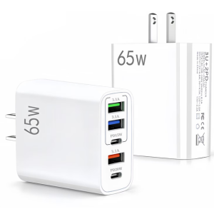2-Pack 65W 5-Port USB-C Wall Charger