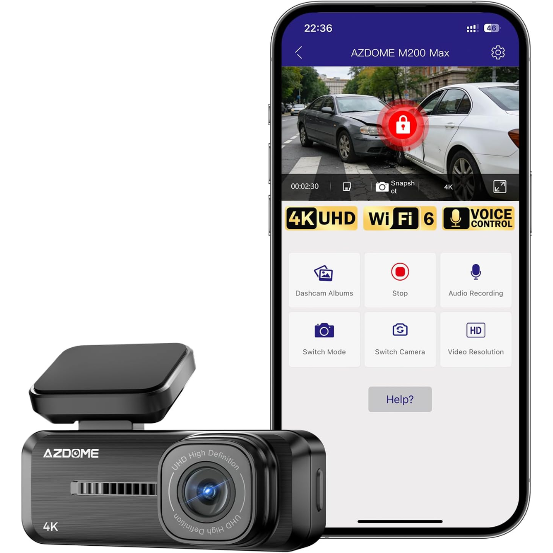 4K Wi-Fi 6 Dash Cam Front w/ 150° Wide-angle Lens
