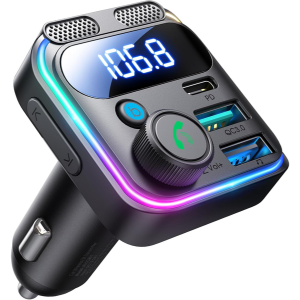 Bluetooth 5.4 FM Transmitter & USB C Car Charger