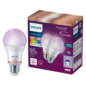 Philips 2-Pack Smart Wi-Fi LED Bulbs
