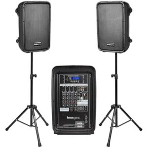 Knox Gear Dual DJ Speaker & Mixer Set