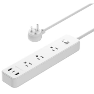 AmazonBasics 3-Outlet & 3-USB Power Strip w/ 5' Extension Cord