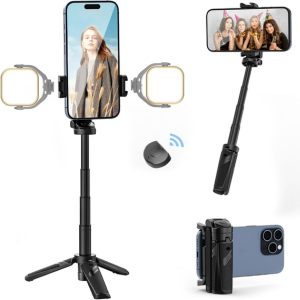 3-in-1 Telescopic Selfie Stick Tripod w/Remote