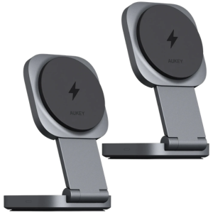 2-Pack Aukey Magfusion Qi2 2-in-1 Foldable Charger