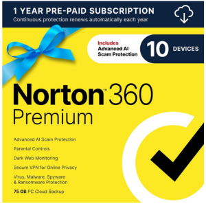 Norton 360 Premium Antivirus Software for 10 Devices