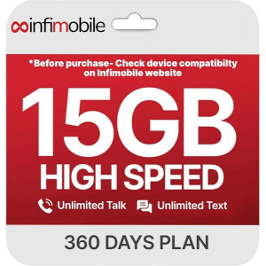Infimobile Prepaid Unlimited Plan: 12 Months 15GB