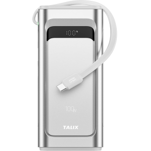 10000mAh Power Bank w/Built-in USB-C Cable