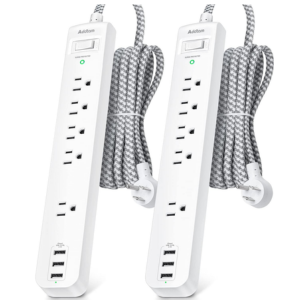 2-Pack 5-Outlet & 3 USB-A Power Strip Surge Protector