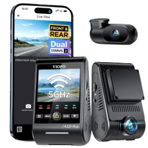 WiFi 1440p Voice Control Dual Dash Cam w/App