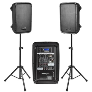 Knox Gear Dual DJ Speaker & Mixer Set