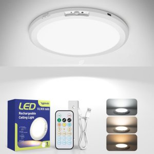 Rechargeable Motion Sensor Ceiling Light w/Remote