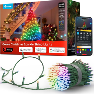 Govee 66' Christmas RGBWIC LED Sparkle String Lights w/App