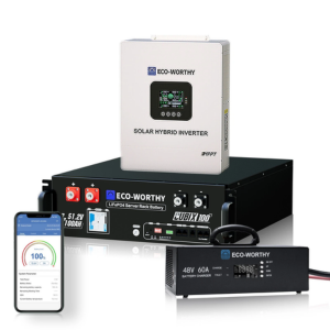 Eco-Worthy 48V 100Ah Battery + 5KW 48V Inverter + 48V 60A Charger