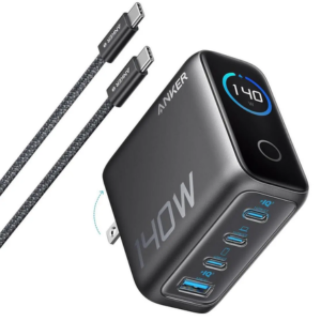 4-Port Anker USB-C 140W Max GaN Touch Laptop Charger