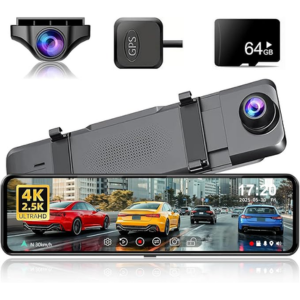 WiFi 4K+2.5K UHD Rear View Mirror Camera