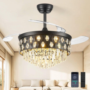 Crystal Fandelier 42'' Ceiling Fan w/App