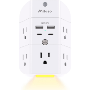 5-Outlet & 4-USB Surge Protector w/Night Light