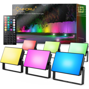 6-Pack Outdoor RGBW LED Flood Lights