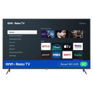onn 65” Class 4K UHD Roku Smart TV