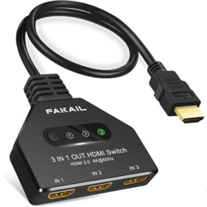4K HDMI Switch 3 in 1 3-Port HDMI Hub