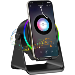 Wireless 5-in-1 Induction Bluetooth Speaker w/Stand & Ambient Light