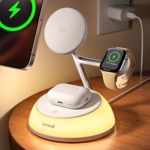 Wireless MagSafe 4-in-1 Charging Stand w/Night Light