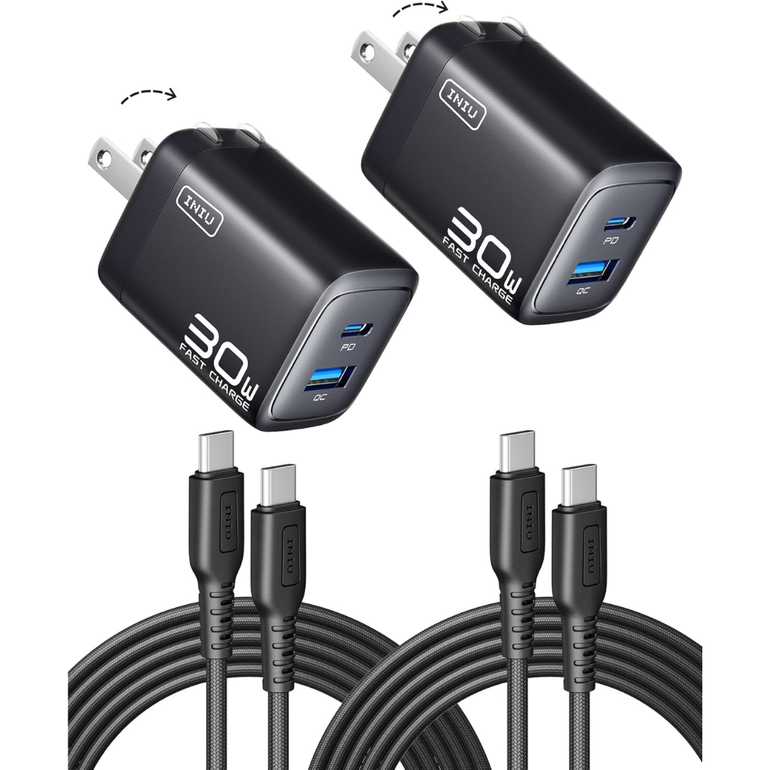 INIU 2-Pack 30W Dual USB-C Charger