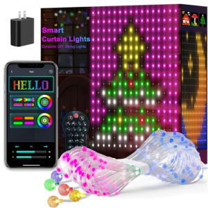 Smart Color Changing LED Curtain Lights w/App & Remote