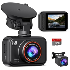 Dual Dash Cam w/Night Vision & 32GB Card