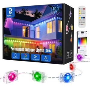 Permanent 100' Outdoor RGB+IC Color Lights w/App & Remote