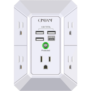 5-Outlet & 4-USB Wall Charger/Surge Protector