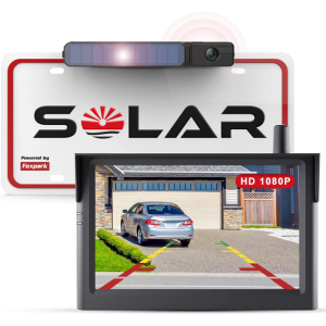 Solar 1080P Wireless Backup Camera w/5'' Monitor