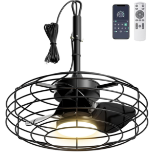 Outdoor Ceiling Fan w/Light, Remote & App