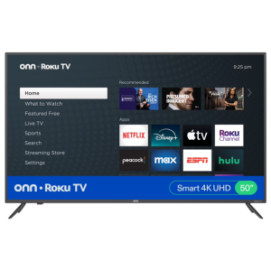 onn. 50” 4K UHD (2160P) LED Roku Smart TV